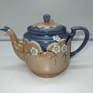 Vintage Hand Painted Lusterware Cherry Blossom Porcelain Tea Pot Made In Japan